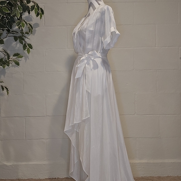 White House Black Market High Low Maxi Sheer Wrap Dress White Size SMALL. READ - Picture 10 of 13